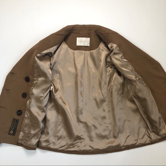 Fleurette Italian Wool Loro Piana Peacoat Tan Camel - Picture 8 of 10